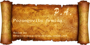Pozsegovits Armida névjegykártya